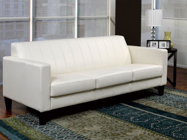 Metropolitan 200 -  Living Room White Leather Sofa by SmartLiving Furniture - Manufacturer of Top Grain Leather Sofa based in Toronto, Canada having dealer in Brampton, Vaughan, Pickering, Mississauga, Oakville, Scarborough, Kingston, Sudbury, Quebec and Other provinces of Canada