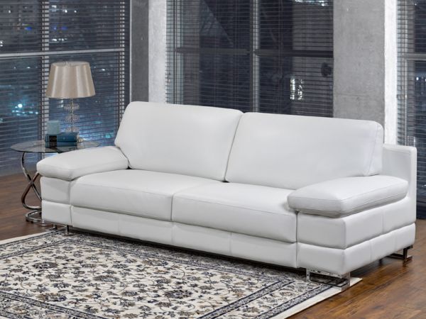 Rayburn - Luxury Leather Living Room White Sofa by SmartLiving Furniture - Manufacturer of Top Grain Leather Sofa based in Toronto, Canada having dealer in Brampton, Vaughan, Pickering, Mississauga, Oakville, Scarborough, Kingston, Sudbury, Quebec and Other provinces of Canada