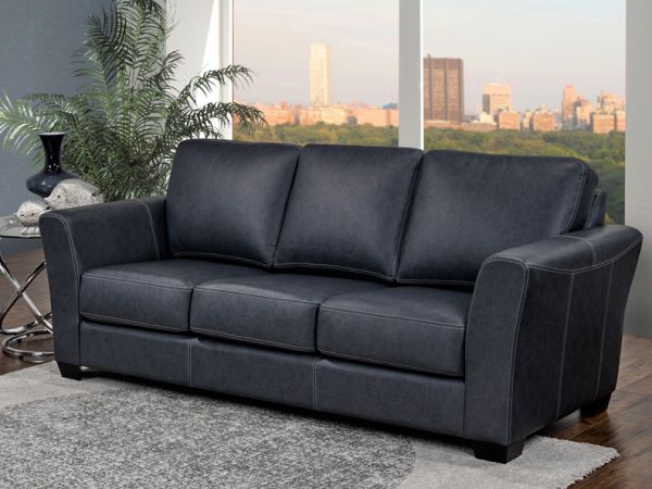 Bayview -  Living Room Luxury Black Leather Sofa by SmartLiving Furniture - Manufacturer of Top Grain Leather Sofa based in Toronto, Canada having dealer in Brampton, Vaughan, Pickering, Mississauga, Oakville, Scarborough, Kingston, Sudbury, Quebec and Other provinces of Canada