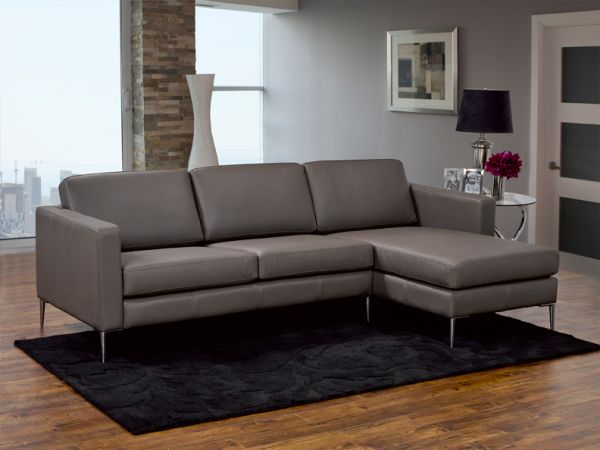 Metropolitan 100 -  Living Room Grey Leather Sofa by SmartLiving Furniture - Manufacturer of Top Grain Leather Sofa based in Toronto, Canada having dealer in Brampton, Vaughan, Pickering, Mississauga, Oakville, Scarborough, Kingston, Sudbury, Quebec and Other provinces of Canada